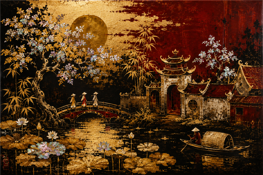 Thiếu nữ bên đình